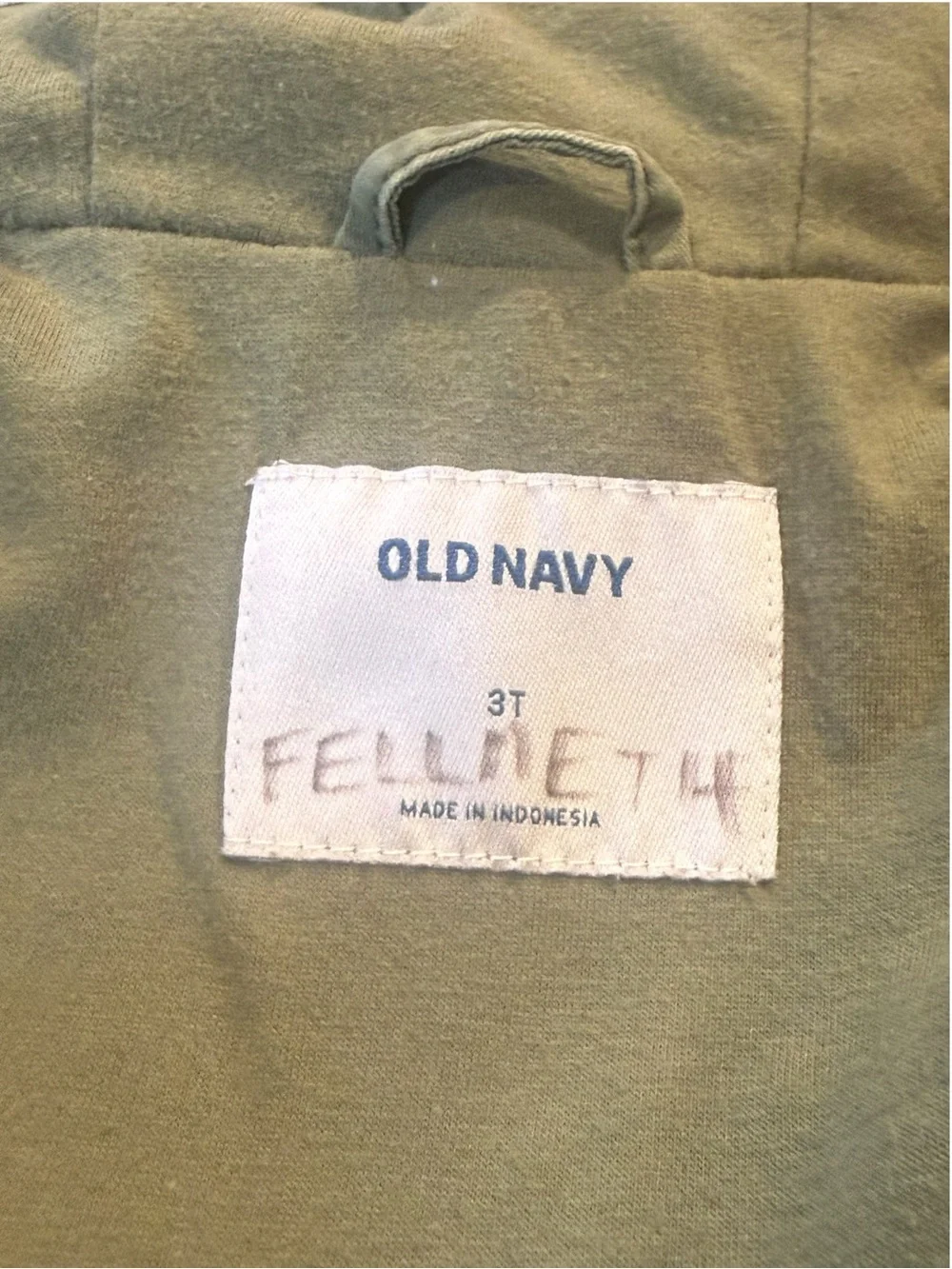 Old Navy Toddler Girl Twill Hooded Jacket Zip Pockets Olive Green Fall Size 3T